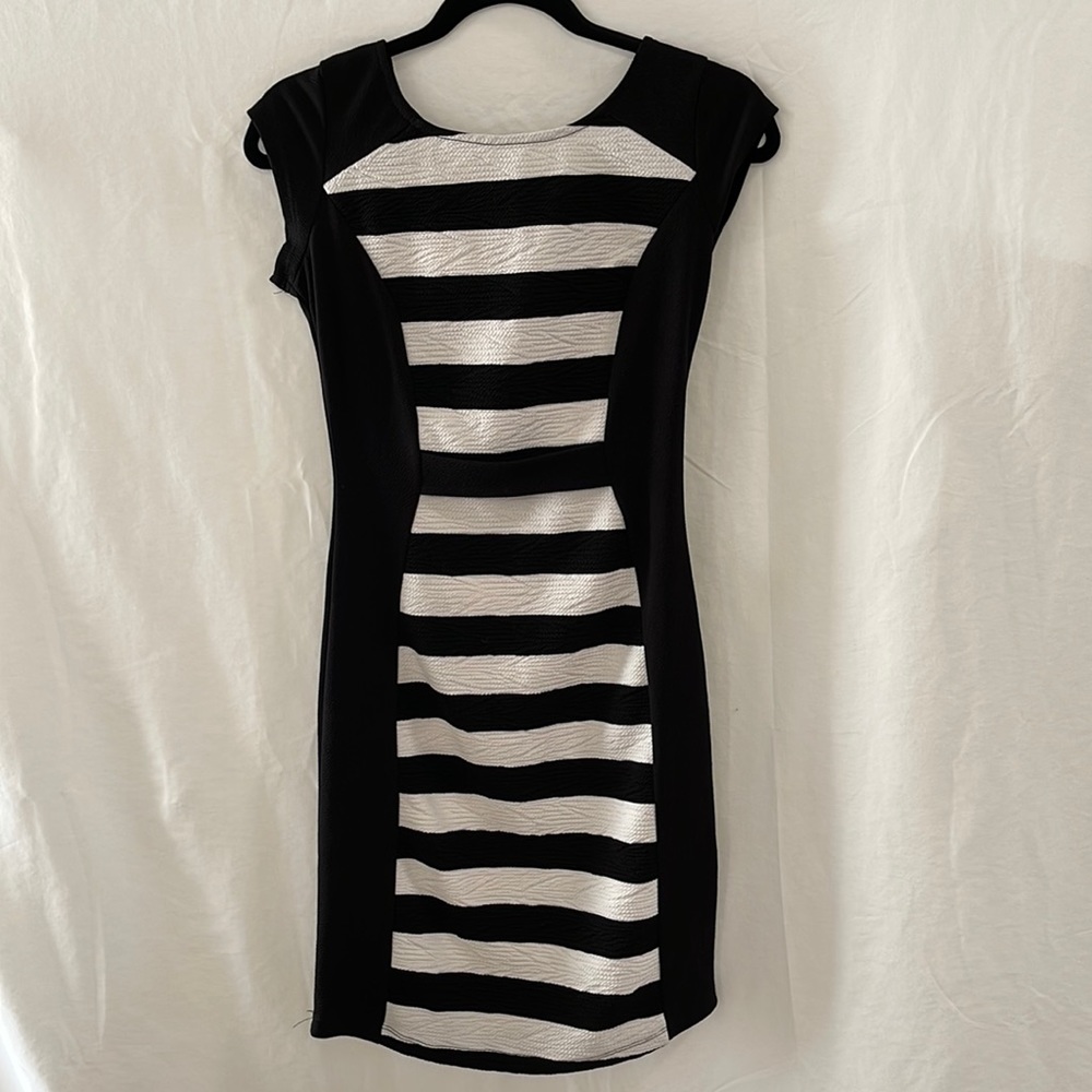 Black and white stripe dress
